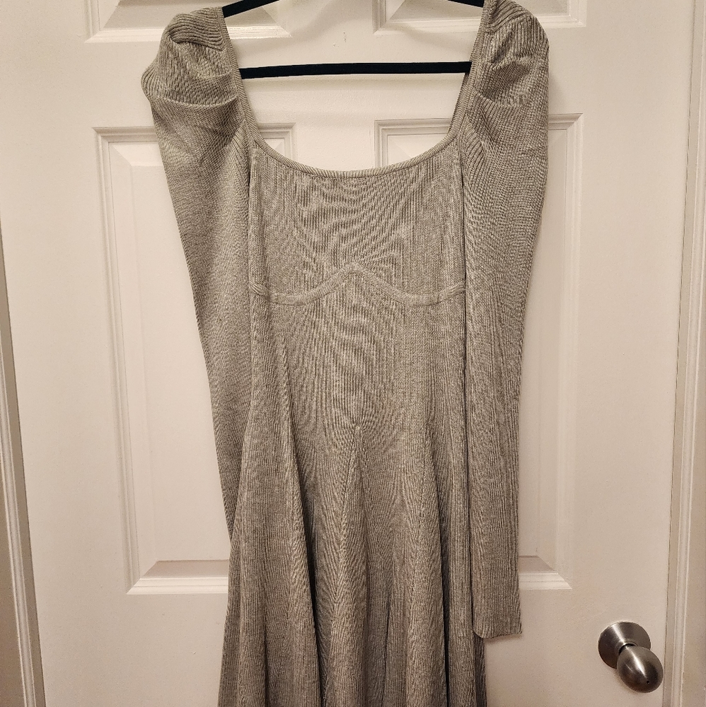 Gray A-Line Mini Dress